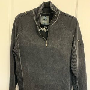 Premium Connection Grey Long Sleeve Sweater with Zipper